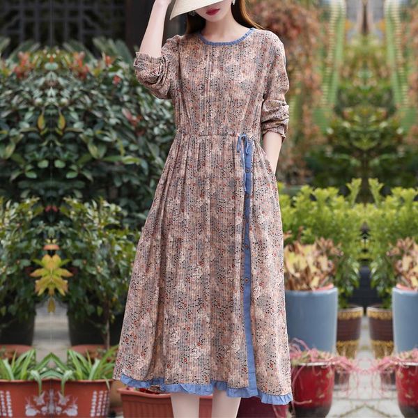 casual dresses 2021 autumn korean fashion cotton linen dress long sleeve round neck simple print 9-9, Black;gray
casual dresses 2021 autumn korean fashion cotton linen dress long sleeve round neck simple print 9-9, Black;gray