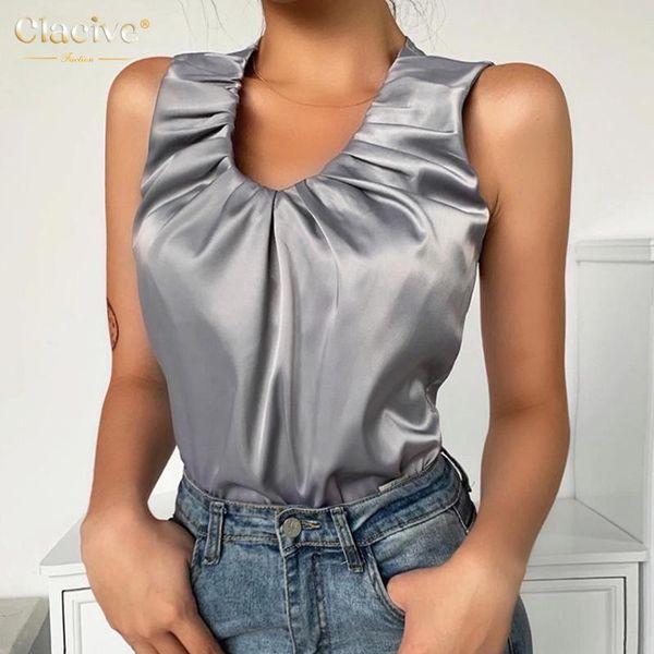 women's tanks & camis clacive pleated u-neck satin women tank solid color sleeveless summer 2021 clothing, White
women's tanks & camis clacive pleated u-neck satin women tank solid color sleeveless summer 2021 clothing, White