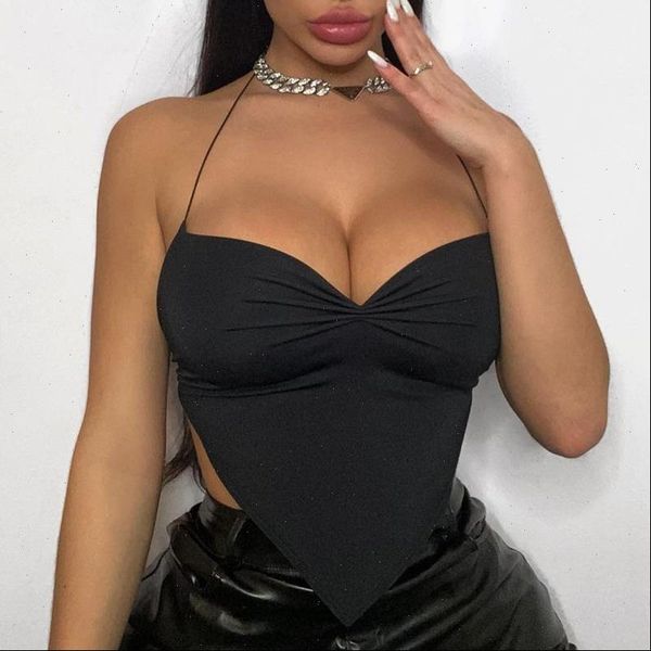 summer clothes solid women tanks color sleeveless halter low cut inverted triangle hem camisole chic wild backless cami top, White
summer clothes solid women tanks color sleeveless halter low cut inverted triangle hem camisole chic wild backless cami top, White