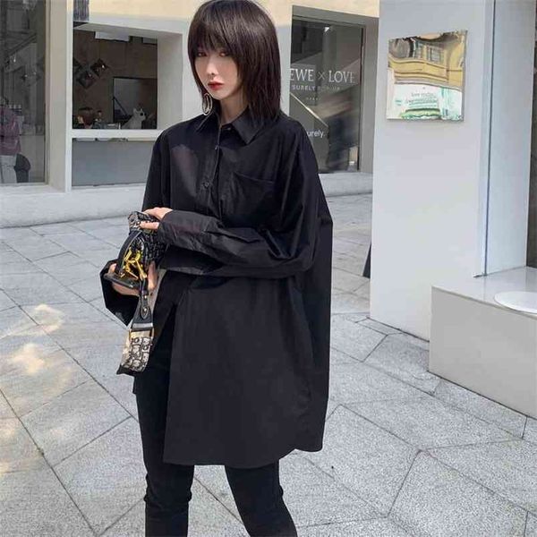 women blouse spring summer lapel long sleeve white back loose big size irregular shirt fashion shirt 210507
women blouse spring summer lapel long sleeve white back loose big size irregular shirt fashion shirt 210507