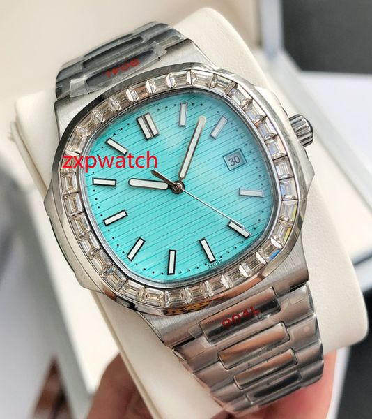 men's automatic watches miyota 8215 movemen 40mm silver stainless steel silver/blue baguettes diamond bezel sapphire watch, Slivery;brown
men's automatic watches miyota 8215 movemen 40mm silver stainless steel silver/blue baguettes diamond bezel sapphire watch, Slivery;brown