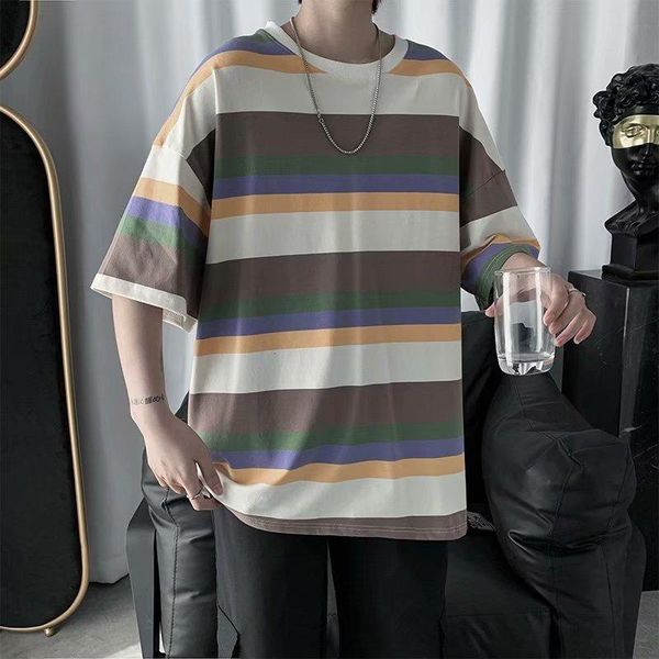 rainbow striped ulzzang cotton t shirt short sleeve loose korean harajuku men 2021 white woman clothing men's t-shirts, White;black
rainbow striped ulzzang cotton t shirt short sleeve loose korean harajuku men 2021 white woman clothing men's t-shirts, White;black