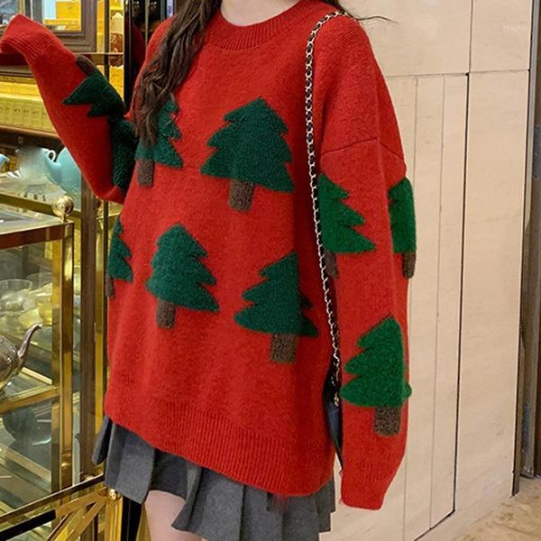 women's sweaters year tree embroidered christmas loose winter women pullovers long sleeve knitted, White;black
women's sweaters year tree embroidered christmas loose winter women pullovers long sleeve knitted, White;black