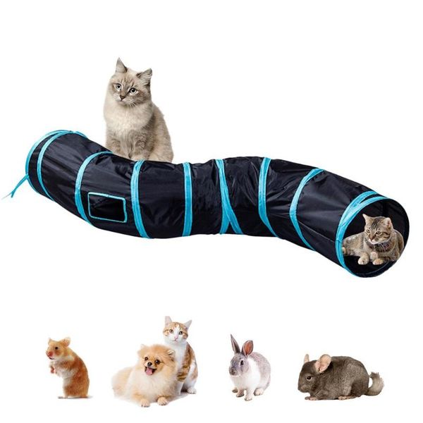 cat toys toy s-shaped play tunnel foldable channel tent hole interactive for baby