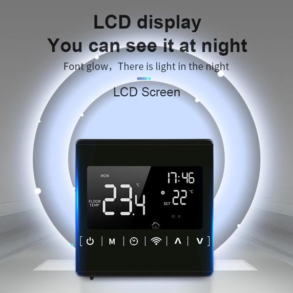 smart home control tuya wifi thermostat ac85-240v lcd touch screen water/electric floor heating water/gas boiler temperature controller
smart home control tuya wifi thermostat ac85-240v lcd touch screen water/electric floor heating water/gas boiler temperature controller