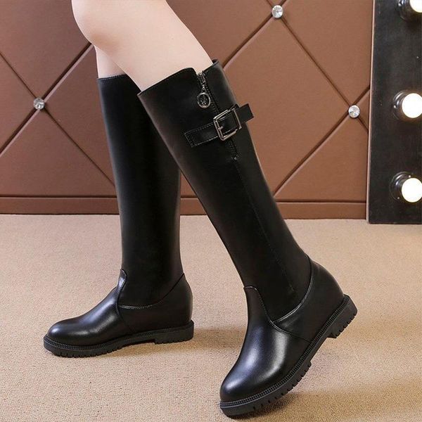 boots fashion women knee high long genuine leather autumn winter female shoes buckle strap thick heels ladies booties 2021, Black
boots fashion women knee high long genuine leather autumn winter female shoes buckle strap thick heels ladies booties 2021, Black