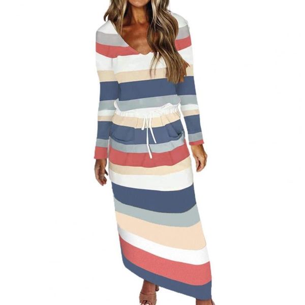 casual dresses women's fashion striped drawstring dress spring autumn v-neck long sleeve print loose party sundress vestidos, Black;gray
casual dresses women's fashion striped drawstring dress spring autumn v-neck long sleeve print loose party sundress vestidos, Black;gray