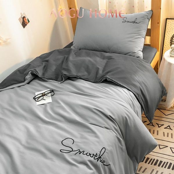 bedding sets aoguhome 100% cotton set solid color luxury student embroidery beddings pillowcase fitted sheet duvet cover 160*210cm
bedding sets aoguhome 100% cotton set solid color luxury student embroidery beddings pillowcase fitted sheet duvet cover 160*210cm