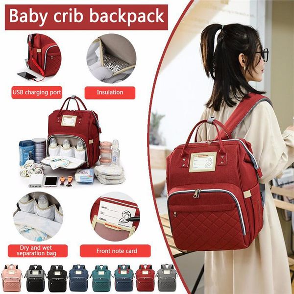 fashion mummy bag, multifunctional large capacity backpack shoulders bag folding baby crib for women diaper bags
fashion mummy bag, multifunctional large capacity backpack shoulders bag folding baby crib for women diaper bags