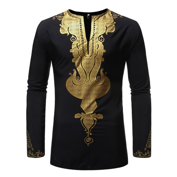gold graphic tribal pattern men's african large long-sleeved t-shirt fashion novelty luxury comfortable light and breathable, White;black
gold graphic tribal pattern men's african large long-sleeved t-shirt fashion novelty luxury comfortable light and breathable, White;black