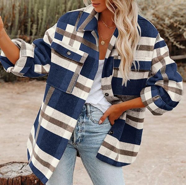 women's jackets women oversize brushed plaid jacket coat 2021 fashion lapel long sleeve single-breasted blouse female outerwear chic sh, Black;brown
women's jackets women oversize brushed plaid jacket coat 2021 fashion lapel long sleeve single-breasted blouse female outerwear chic sh, Black;brown