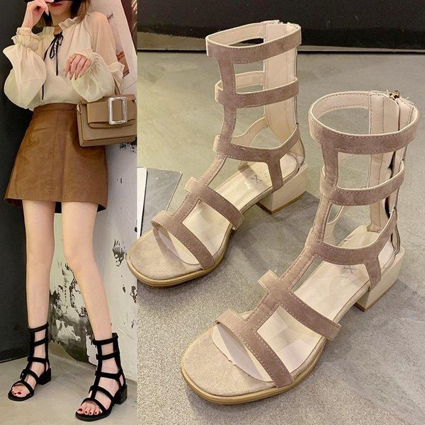 hollow open toe high sandals women 2021 summer thick heel fashion roman style trend boots, Black
hollow open toe high sandals women 2021 summer thick heel fashion roman style trend boots, Black