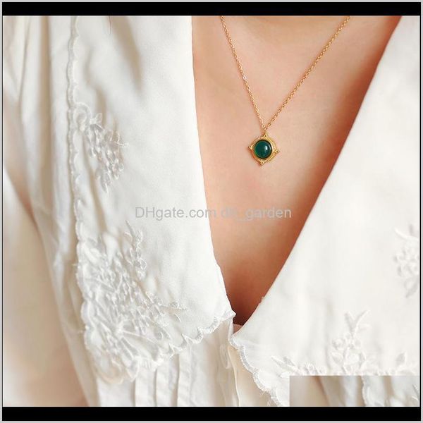 & pendants jewelry high-grade french romantic 18k gold stainless steel chain star embossing green agate stone pendant necklaces for women dr, Silver
& pendants jewelry high-grade french romantic 18k gold stainless steel chain star embossing green agate stone pendant necklaces for women dr, Silver