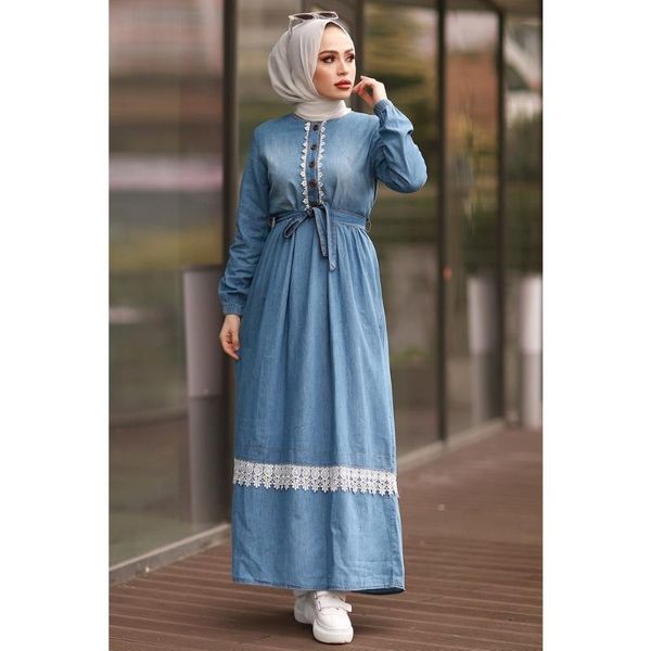 ethnic clothing conservative hijab lady dress evening lace detail bluejean jeans 2021 muslim modest islamic women 's fashion, Red
ethnic clothing conservative hijab lady dress evening lace detail bluejean jeans 2021 muslim modest islamic women 's fashion, Red