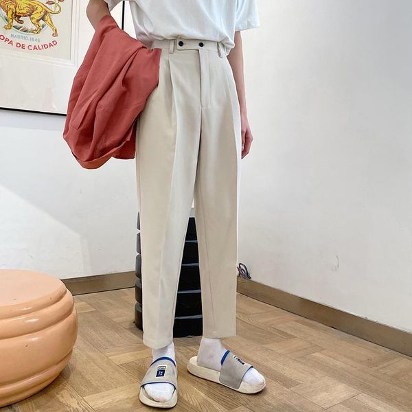 men's suits & blazers men casual ankle length suit pant male japan korea streetwear retro fashion loose trousers zipper polyester 202k7, White;black
men's suits & blazers men casual ankle length suit pant male japan korea streetwear retro fashion loose trousers zipper polyester 202k7, White;black
