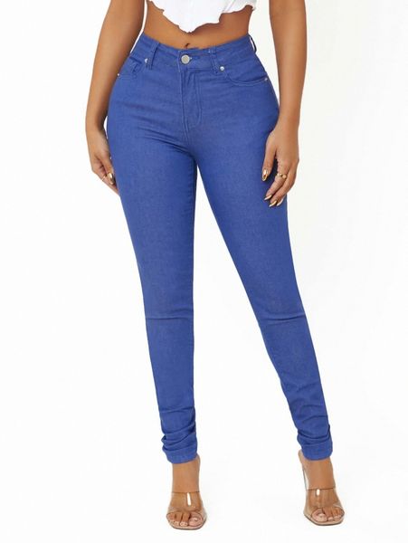 zipper fly skinny jeans s88u#, Blue 
zipper fly skinny jeans s88u#, Blue