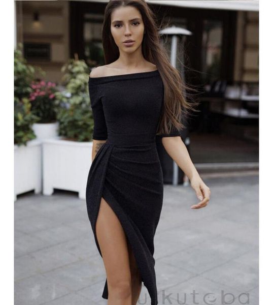 casual dresses 2021 gothic women off shoulder slim split fork dress autumn winter clothes short sleeve elegant office ladies vestido mujer r, Black;gray
casual dresses 2021 gothic women off shoulder slim split fork dress autumn winter clothes short sleeve elegant office ladies vestido mujer r, Black;gray
