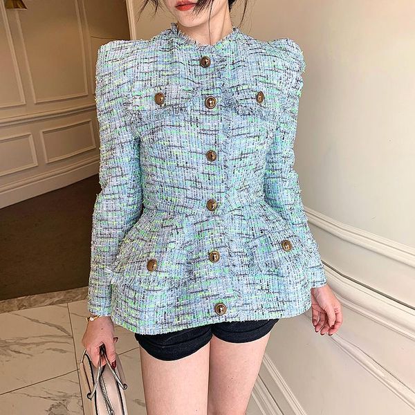 women's jackets womens elegant short slim ruffle tweed office lady tassel diamonds single breasted o-neck puff sleeve fashion coat, Black;brown
women's jackets womens elegant short slim ruffle tweed office lady tassel diamonds single breasted o-neck puff sleeve fashion coat, Black;brown