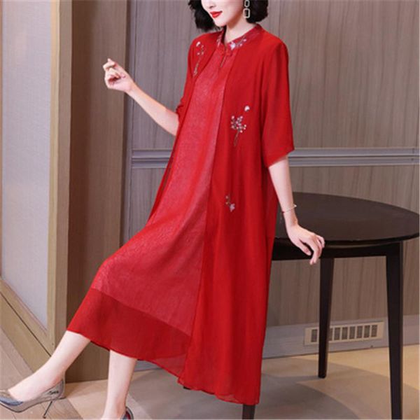 casual dresses 2021 female loose large size fat mm red festive wedding cheongsam improved version fake two-piece dress summer women, Black;gray
casual dresses 2021 female loose large size fat mm red festive wedding cheongsam improved version fake two-piece dress summer women, Black;gray