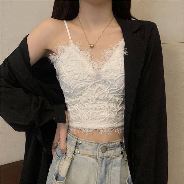 french lace camisole womens inner wear summer design sense girl wenwen same style outer wear tube ins, Black;white
french lace camisole womens inner wear summer design sense girl wenwen same style outer wear tube ins, Black;white