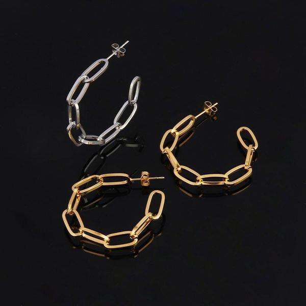 hoop & huggie stainless steel earring for women minimalist round chain earrings pearl big geometry statement jewelry, Golden;silver
hoop & huggie stainless steel earring for women minimalist round chain earrings pearl big geometry statement jewelry, Golden;silver