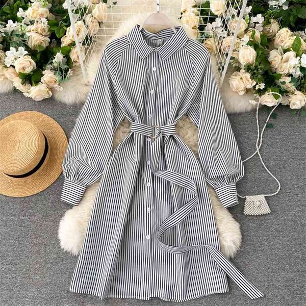 autumn winter striped shirt mid-length vestidos women's temperament light mature wind versatile base dress uk497 210507, Black;gray
autumn winter striped shirt mid-length vestidos women's temperament light mature wind versatile base dress uk497 210507, Black;gray