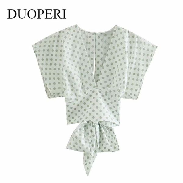 women's blouses & shirts duoperi women green polka dot with bow fashion v-neck short sleeves elegant lady shirt chic crop female, White
women's blouses & shirts duoperi women green polka dot with bow fashion v-neck short sleeves elegant lady shirt chic crop female, White