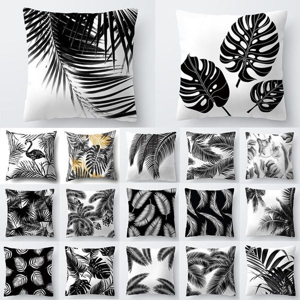 cushion/decorative pillow nordic decoration home tropical cushion cover black white plant leaves decor for throw 40547
cushion/decorative pillow nordic decoration home tropical cushion cover black white plant leaves decor for throw 40547