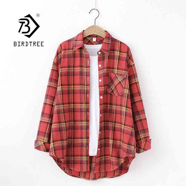 10 colors autumn new women vintage oversized plaid shirt cotton batwing sleeve loose red blouse casual feminina blusa t063 210430, White
10 colors autumn new women vintage oversized plaid shirt cotton batwing sleeve loose red blouse casual feminina blusa t063 210430, White