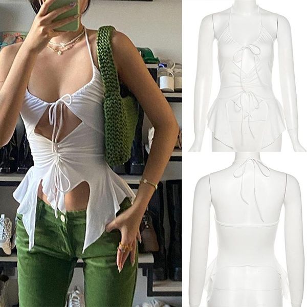 women's tanks & camis ruffles cut out tank y2k fashion bandage hollow halter drawstring clubwear, White
women's tanks & camis ruffles cut out tank y2k fashion bandage hollow halter drawstring clubwear, White