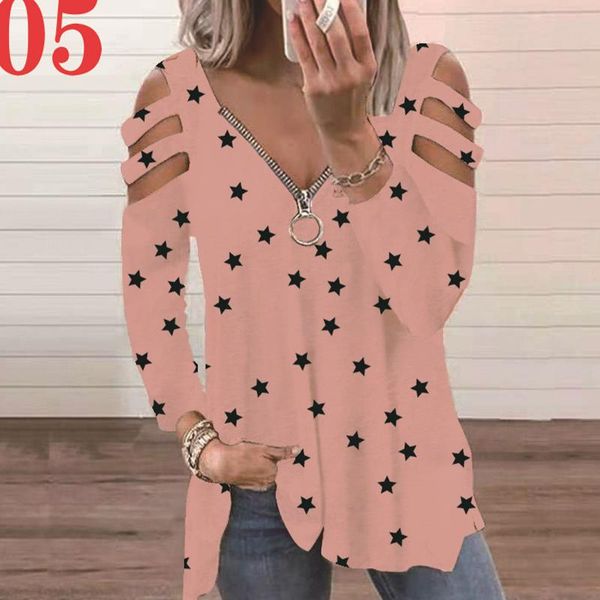 women's t-shirt 2021 fall long sleeve ladies fashion low cut v-neck zipper hollow printed shoulder strap women, White
women's t-shirt 2021 fall long sleeve ladies fashion low cut v-neck zipper hollow printed shoulder strap women, White