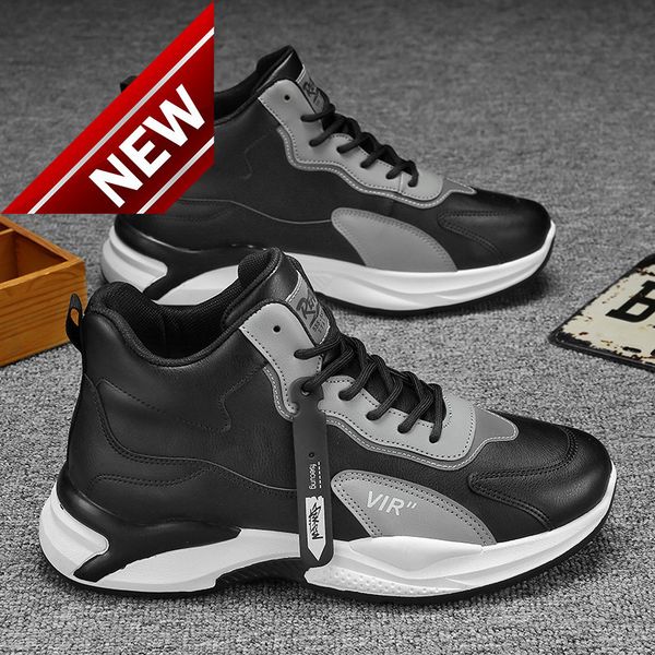 men's fall and winter trend versatile sports high board plush warm cotton inner heightening daddy shoes, Black
men's fall and winter trend versatile sports high board plush warm cotton inner heightening daddy shoes, Black