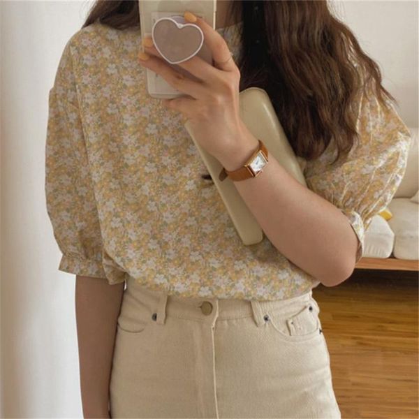 women's blouses & shirts chic florals vintage loose casual 2021 summer gentle sweet fashion women korean femme, White
women's blouses & shirts chic florals vintage loose casual 2021 summer gentle sweet fashion women korean femme, White