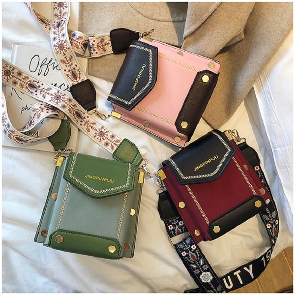backpack small female rivet simple wide strap mobile phone personality wild shoulder messenger bag
backpack small female rivet simple wide strap mobile phone personality wild shoulder messenger bag