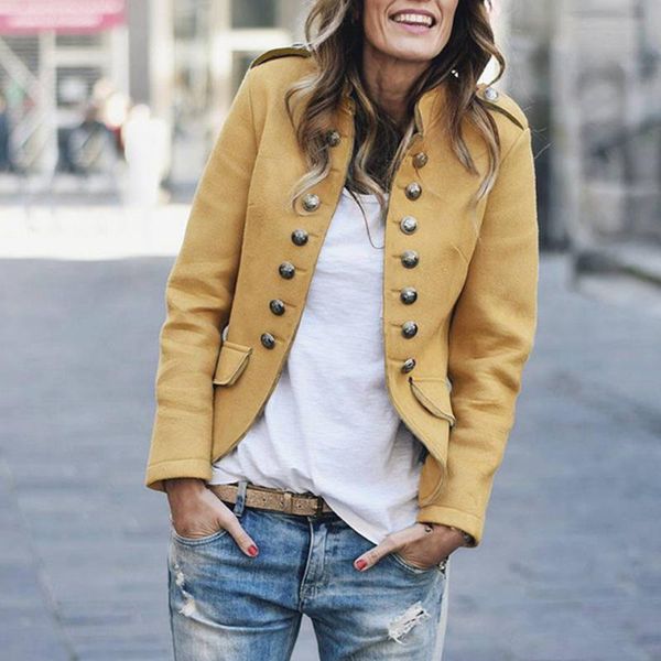 women's jackets street long sleeve autumn winter solid button gift slim daily cotton blend casual lapel neck fashion women coat outdoor, Black;brown
women's jackets street long sleeve autumn winter solid button gift slim daily cotton blend casual lapel neck fashion women coat outdoor, Black;brown