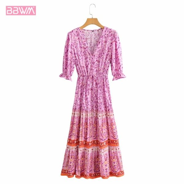 vintage women positioning printed v-neck half sleeve dress long waist with ruffles chic female dresses mujer 210507, Black;gray
vintage women positioning printed v-neck half sleeve dress long waist with ruffles chic female dresses mujer 210507, Black;gray