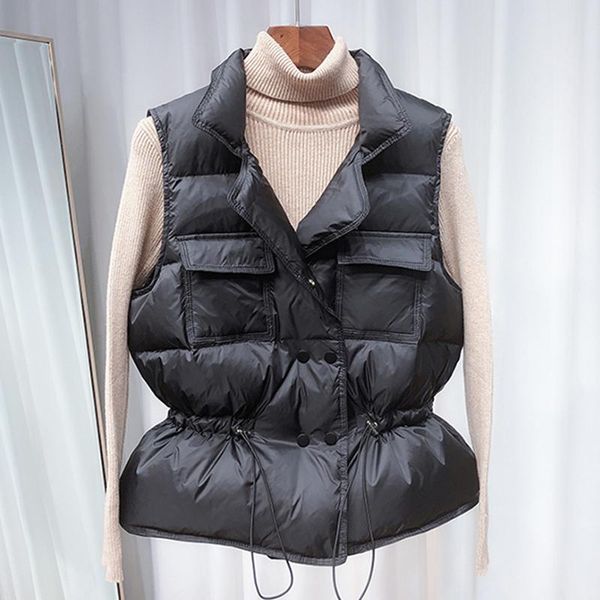 women's vests winter down vest women short bodywarmer windproof lightweight outerwear black gilets female white sleeveless jacket women, Black;white
women's vests winter down vest women short bodywarmer windproof lightweight outerwear black gilets female white sleeveless jacket women, Black;white