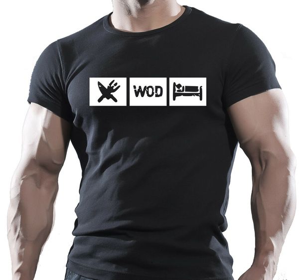 eat wod sleep - gym bodybuilding training motivation workout fitness t-shirt tee, White;black
eat wod sleep - gym bodybuilding training motivation workout fitness t-shirt tee, White;black