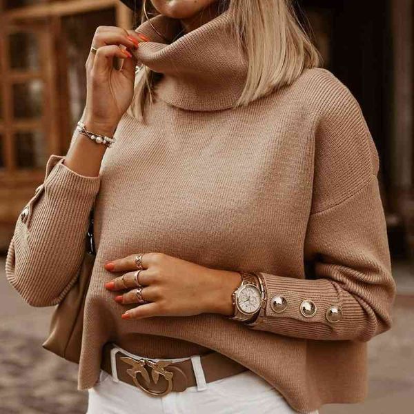 women's sweaters plus size womens fashion turtleneck pullovers button long sleeve loose knitted sweater for women 973t, White;black
women's sweaters plus size womens fashion turtleneck pullovers button long sleeve loose knitted sweater for women 973t, White;black