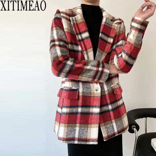 xitimeao women casual woolen coat blazer office lady plaid slim suit one button thickening ladies blazers 210604, Black
xitimeao women casual woolen coat blazer office lady plaid slim suit one button thickening ladies blazers 210604, Black