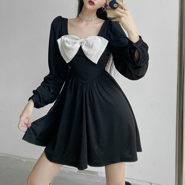 casual dresses imcute french hepburn style bowknot square neck long sleeve black gothic punk girl slim a-line dress retro lolita, Black;gray
casual dresses imcute french hepburn style bowknot square neck long sleeve black gothic punk girl slim a-line dress retro lolita, Black;gray