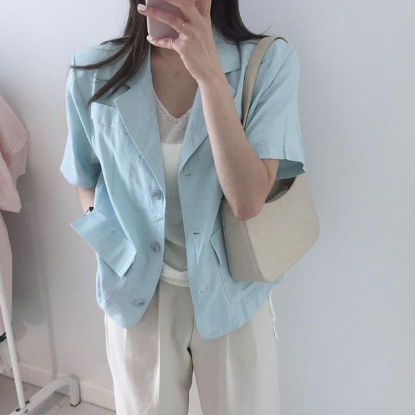 women's suits & blazers cotton linen blazer coat for women 2021 summer single breasked short sleeve blue pocket thin cardigan jacket fe, White;black
women's suits & blazers cotton linen blazer coat for women 2021 summer single breasked short sleeve blue pocket thin cardigan jacket fe, White;black