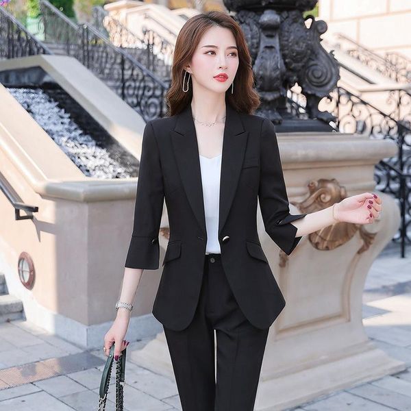 female formal elegant women office lady pant suits business ol blazer suit work two pieces set women's piece pants, White
female formal elegant women office lady pant suits business ol blazer suit work two pieces set women's piece pants, White