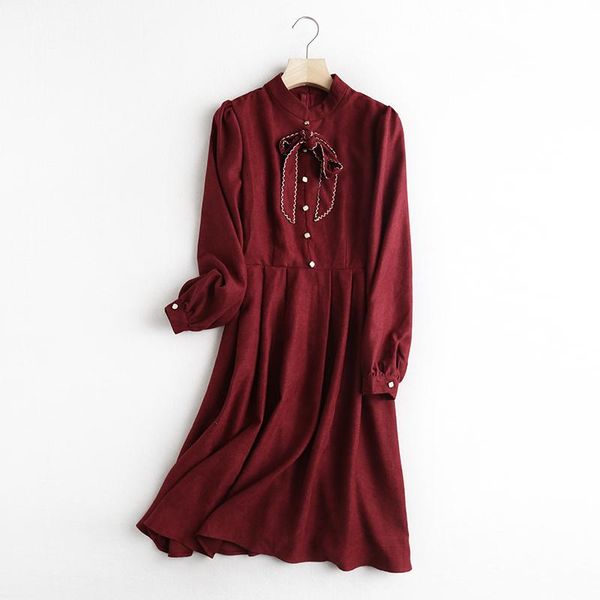 casual dresses autumn solid color waist slimming women's dress mid-length stand-up collar bow tie a-line red all-match, Black;gray
casual dresses autumn solid color waist slimming women's dress mid-length stand-up collar bow tie a-line red all-match, Black;gray