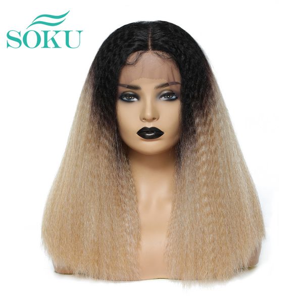 kinkly straight synthetic lace front wig middle part with baby hair soku ombre brown color heat resistant fiber for black women
kinkly straight synthetic lace front wig middle part with baby hair soku ombre brown color heat resistant fiber for black women