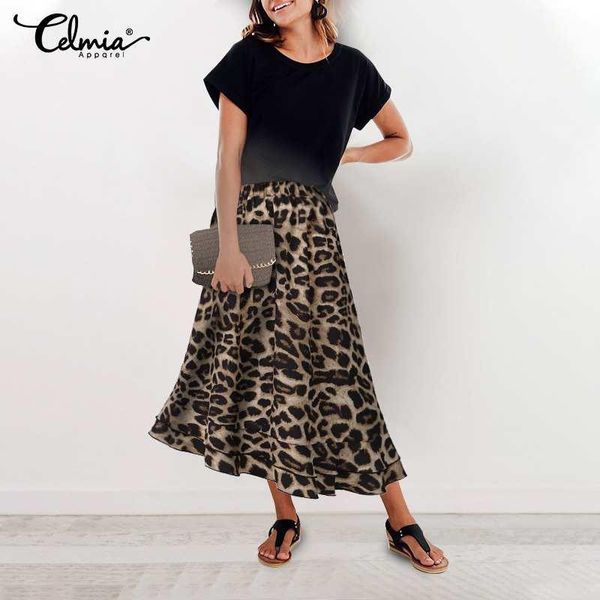 leopard print skirts 2021 celmia women fashion maxi skirt vintage elastic high waist ruffles casual loose party 5xl, Black
leopard print skirts 2021 celmia women fashion maxi skirt vintage elastic high waist ruffles casual loose party 5xl, Black