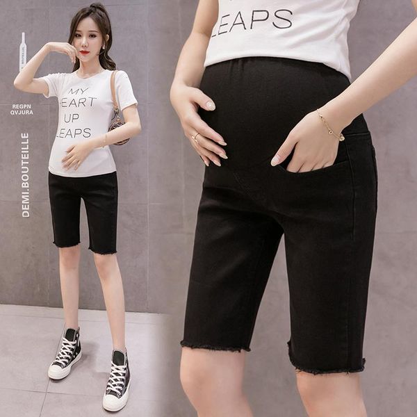 maternity bottoms 1096# jeans shorts high waist half pants summer cropped denim belly support elastic, White
maternity bottoms 1096# jeans shorts high waist half pants summer cropped denim belly support elastic, White