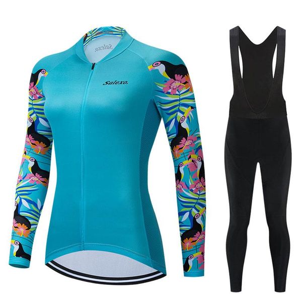 racing sets spring autumn cycling jersey set women's bicycle clothing breathable long sleeve shirt bike bib pant ropa ciclismo, Black;blue
racing sets spring autumn cycling jersey set women's bicycle clothing breathable long sleeve shirt bike bib pant ropa ciclismo, Black;blue