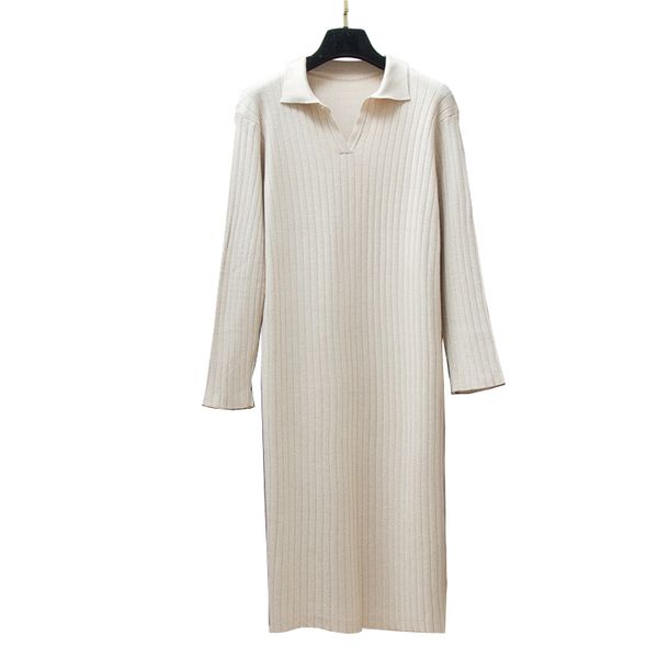 woman knitted straight elegant solid turn down collar long sleeve knee length autumn winter dress d0822 210514, Black;gray
woman knitted straight elegant solid turn down collar long sleeve knee length autumn winter dress d0822 210514, Black;gray