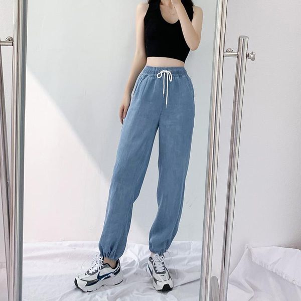 women's pants & capris 2021 summer long harem women tencel ice silk fashion korean sweatpants high waist drawstring tie feet trousers f, Black;white
women's pants & capris 2021 summer long harem women tencel ice silk fashion korean sweatpants high waist drawstring tie feet trousers f, Black;white